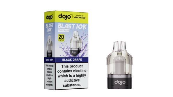 Dojo Blast 10K Pods - Black Grape Dojo Blast 10K replacement pod in Black Grape flavour