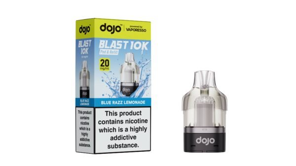 Dojo Blast 10K Pods - Blue Razz Lemonade Dojo Blast 10K replacement pod in Blue Razz Lemonade flavour