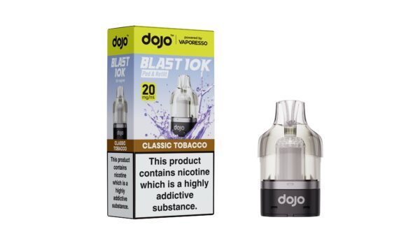 Dojo Blast 10K replacement pod in Classic Tobacco flavour