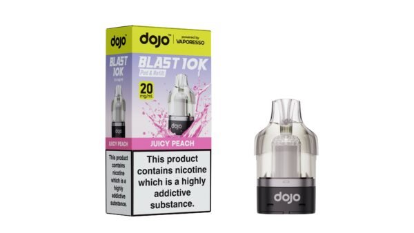 Dojo Blast 10K replacement pod in Juicy Peach flavour