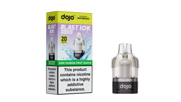 Dojo Blast 10K replacement pod in Kiwi Passion Fruit Guava flavour