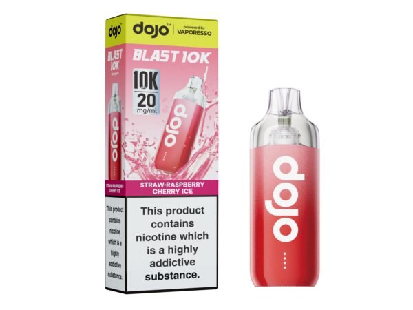 Dojo Blast 10K - Straw-Raspberry Cherry Ice Dojo Blast 10K pre-filled pod kit in Straw-Raspberry Cherry Ice flavour