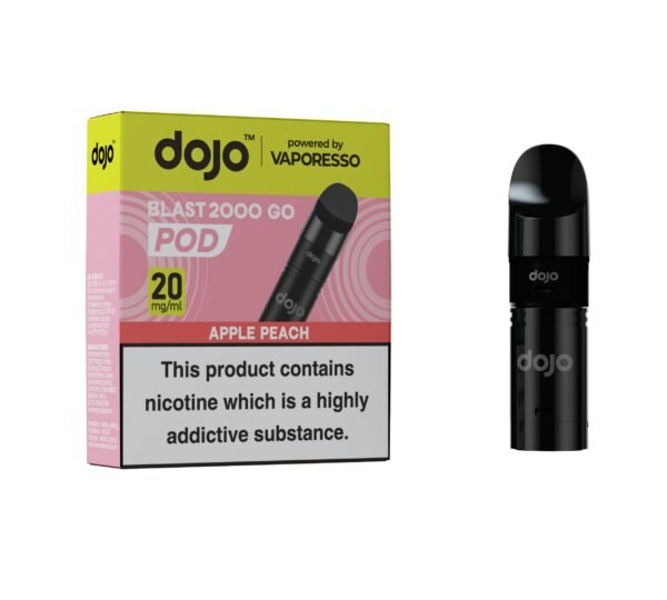 Dojo Blast 2K GO Pods - Apple Peach Dojo Blast 2K GO replacement pod in Apple Peach flavour