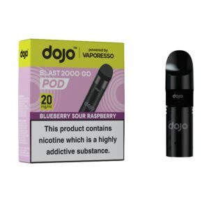 Dojo Blast 2K GO Pods - Blueberry Sour Raspberry Dojo Blast 2K GO replacement pod in Blueberry Sour Raspberry flavour