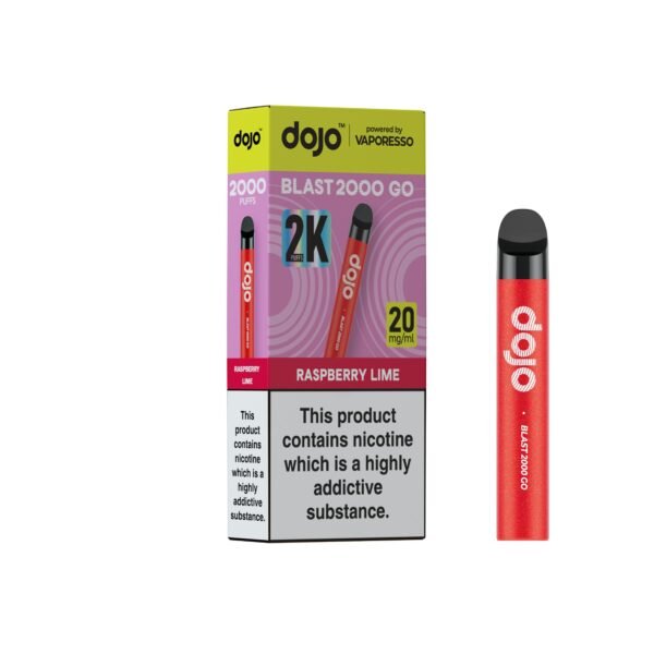 Dojo Blast 2K GO - Raspberry Lime Dojo Blast 2K GO pre-filled pod kit in Raspberry Lime flavour