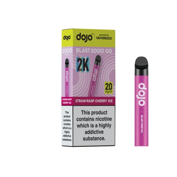 Dojo Blast 2K GO - Straw-Rasp Cherry Ice Dojo Blast 2K GO pre-filled pod kit in Straw-Rasp Cherry Ice flavour