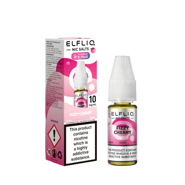 ElfLiq Fizzy Cherry nic salt e-liquid 10mg bottle