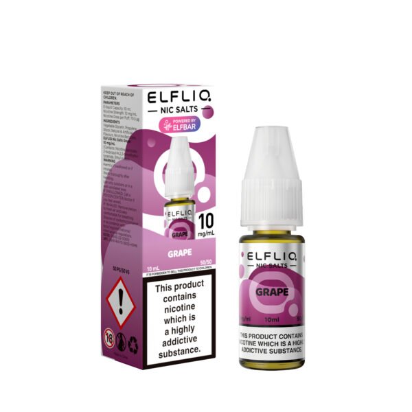 ElfLiq Grape - 10mg ElfLiq Grape nic salt e-liquid 10mg bottle
