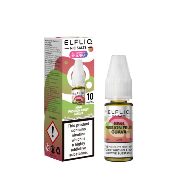 ElfLiq Kiwi Passionfruit Guava - 10mg ElfLiq Kiwi Passionfruit Guava nic salt e-liquid 10mg bottle