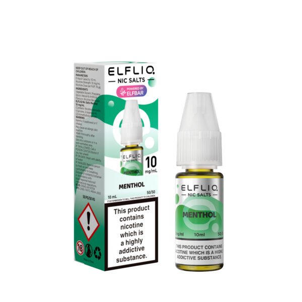 ElfLiq Menthol - 10mg ElfLiq Menthol nic salt e-liquid 10mg bottle