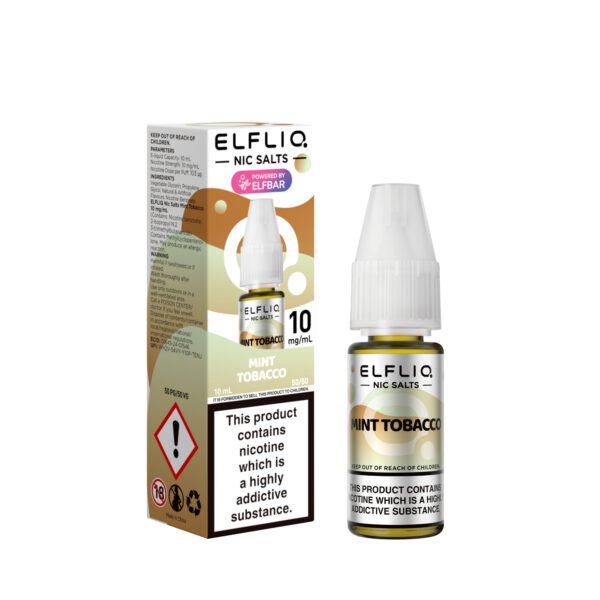 ElfLiq Mint Tobacco - 10mg ElfLiq Mint Tobacco nic salt e-liquid 10mg bottle
