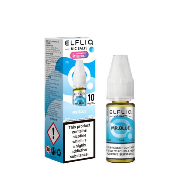 ElfLiq Mr Blue nic salt e-liquid 10mg bottle