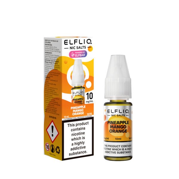 ElfLiq Pineapple Mango Orange - 10mg ElfLiq Pineapple Mango Orange nic salt e-liquid 10mg bottle