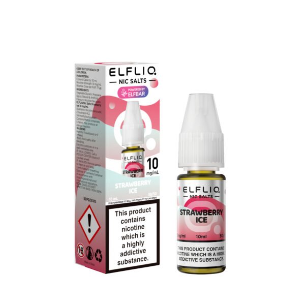 ElfLiq Strawberry Ice - 10mg ElfLiq Strawberry Ice nic salt e-liquid 10mg bottle