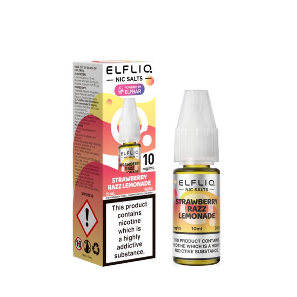 ElfLiq Strawberry Razz Lemonade - 10mg ElfLiq Strawberry Razz Lemonade nic salt e-liquid 10mg bottle