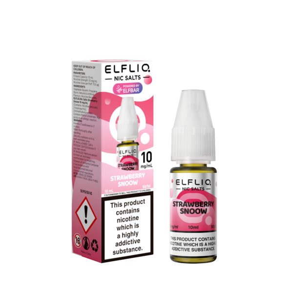 ElfLiq Strawberry Snoow nic salt e-liquid 10mg bottle