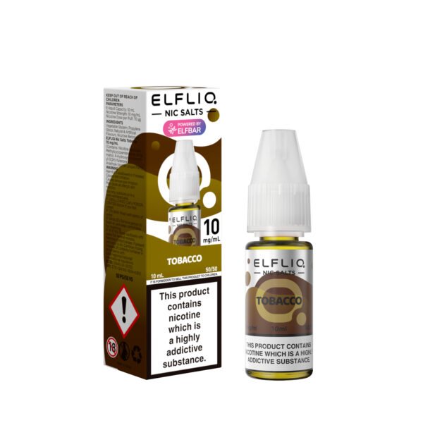 ElfLiq Tobacco - 10mg ElfLiq Tobacco nic salt e-liquid 10mg bottle