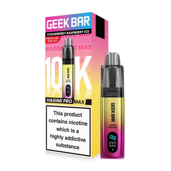 GeekBar Hagimi Pro Max 10 pre-filled pod kit in Strawberry Raspberry Ice flavour