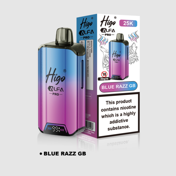 Higo Alpha Pro 25k prefilled pod kit in Blue Razz GB flavour