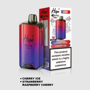 Higo Alpha Pro 25k Pod Kit - Cherry Ice + Strawberry Raspberry Cherry Higo Alpha Pro 25k prefilled pod kit in Cherry Ice + Strawberry Raspberry Cherry flavours