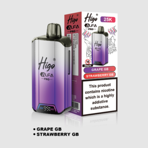 Higo Alpha Pro 25k Pod Kit - Grape GB + Strawberry GB Higo Alpha Pro 25k prefilled pod kit in Grape GB + Strawberry GB flavours