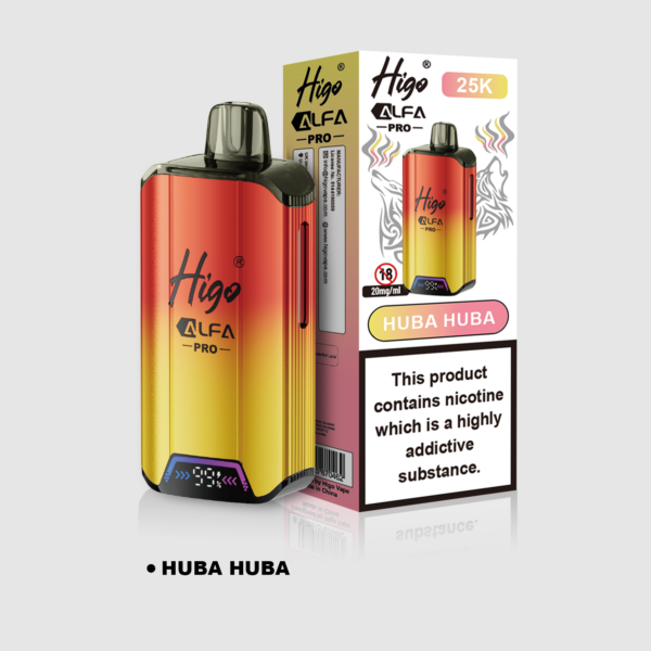 Higo Alpha Pro 25k prefilled pod kit in Huba Huba flavour