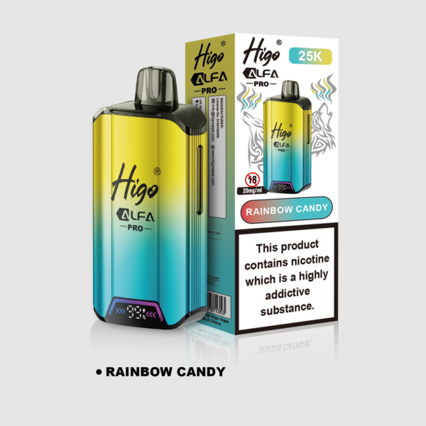 Higo Alpha Pro 25k Pod Kit - Rainbow Candy Higo Alpha Pro 25k prefilled pod kit in Rainbow Candy flavour