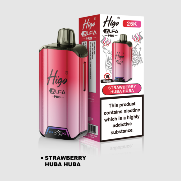 Higo Alpha Pro 25k Pod Kit - Strawberry Huba Huba Higo Alpha Pro 25k prefilled pod kit in Strawberry Huba Huba flavour
