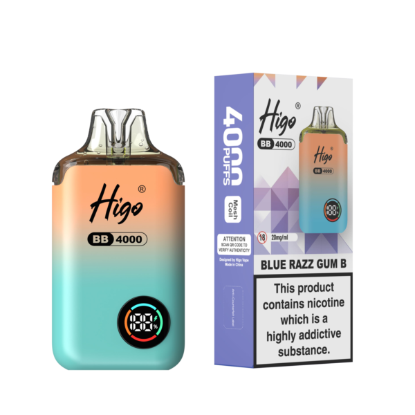 Higo BB 4000 Pod Kit - Blue Razz Gum B Higo BB 4000 prefilled pod kit in Blue Razz Gum B flavour