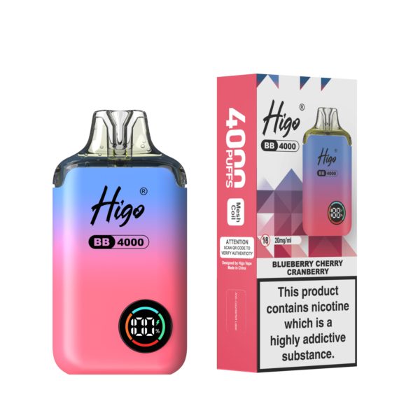 Higo BB 4000 prefilled pod kit in Blueberry Cherry Cranberry flavour