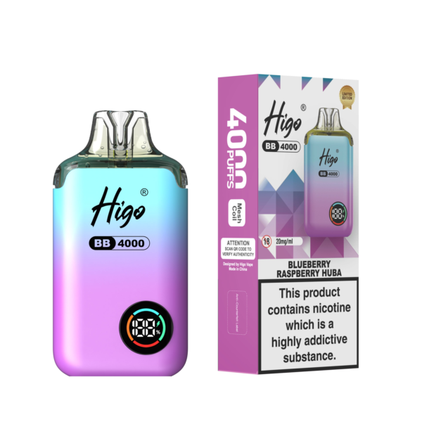 Higo BB 4000 prefilled pod kit in Blueberry Raspberry Huba flavour