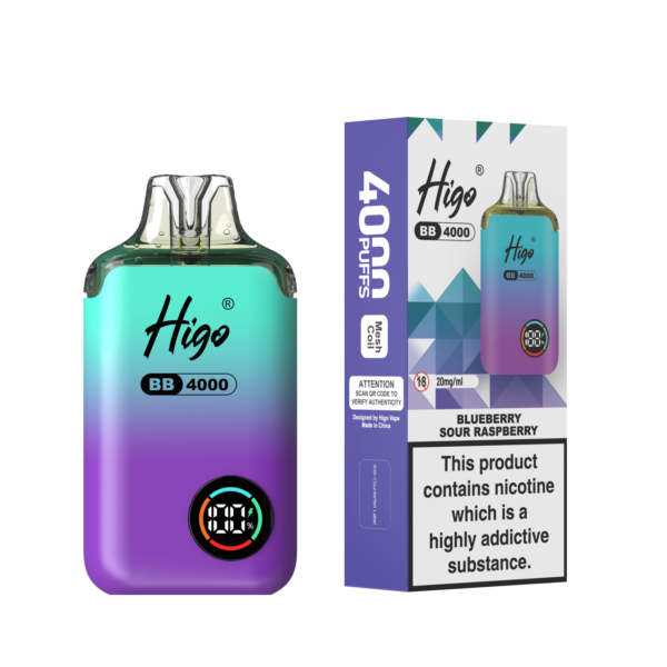 Higo BB 4000 Pod Kit - Blueberry Sour Raspberry Higo BB 4000 prefilled pod kit in Blueberry Sour Raspberry flavour