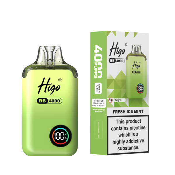 Higo BB 4000 prefilled pod kit in Fresh Ice Mint flavour