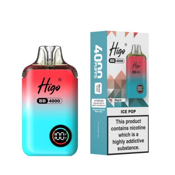 Higo BB 4000 Pod Kit - Ice Pop Higo BB 4000 prefilled pod kit in Ice Pop flavour