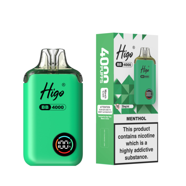 Higo BB 4000 Pod Kit - Menthol Higo BB 4000 prefilled pod kit in Menthol flavour