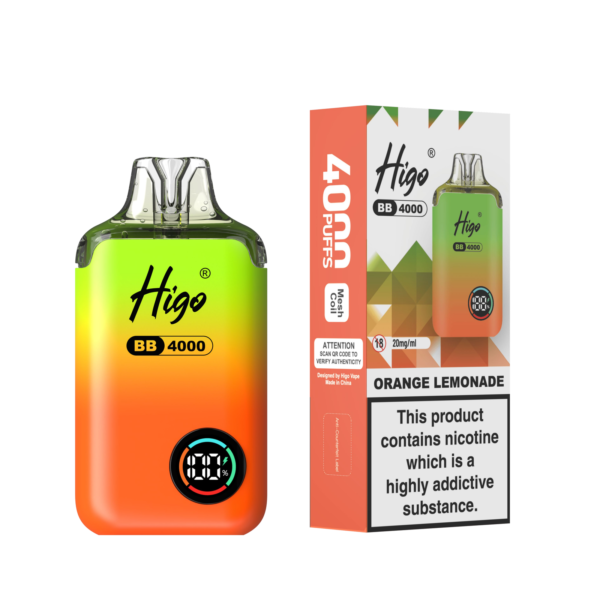 Higo BB 4000 Pod Kit - Orange Lemonade Higo BB 4000 prefilled pod kit in Orange Lemonade flavour