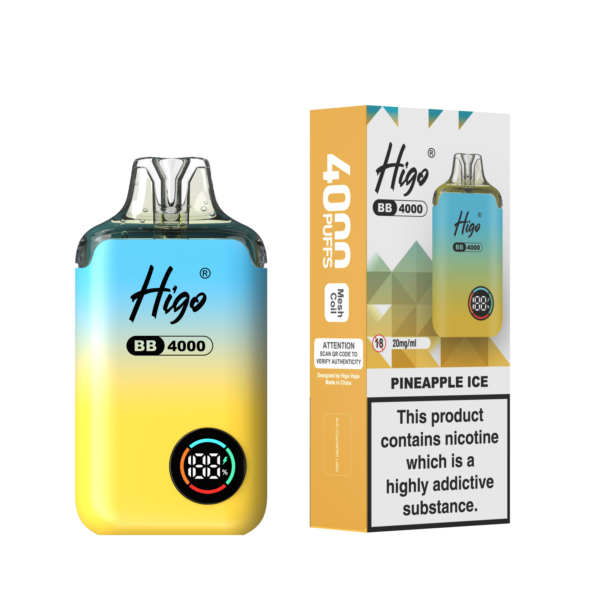 Higo BB 4000 prefilled pod kit in Pineapple Ice flavour