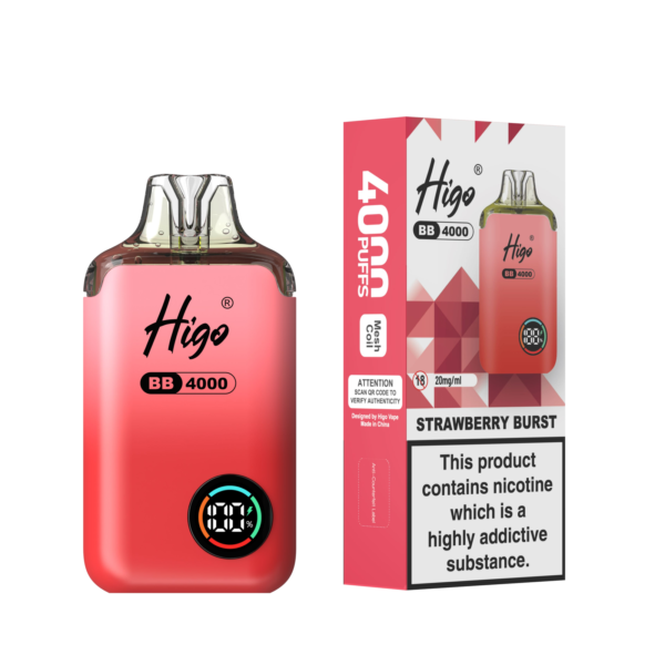 Higo BB 4000 Pod Kit - Strawberry Burst Higo BB 4000 prefilled pod kit in Strawberry Burst flavour