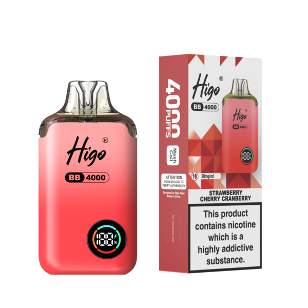 Higo BB 4000 prefilled pod kit in Strawberry Cherry Cranberry flavour