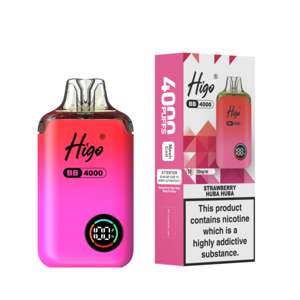 Higo BB 4000 Pod Kit - Strawberry Huba Huba Higo BB 4000 prefilled pod kit in Strawberry Huba Huba flavour