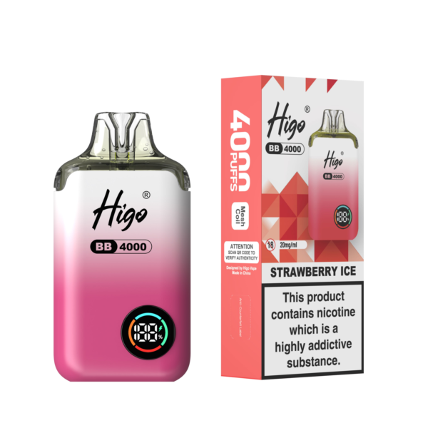 Higo BB 4000 Pod Kit - Strawberry Ice Higo BB 4000 prefilled pod kit in Strawberry Ice flavour