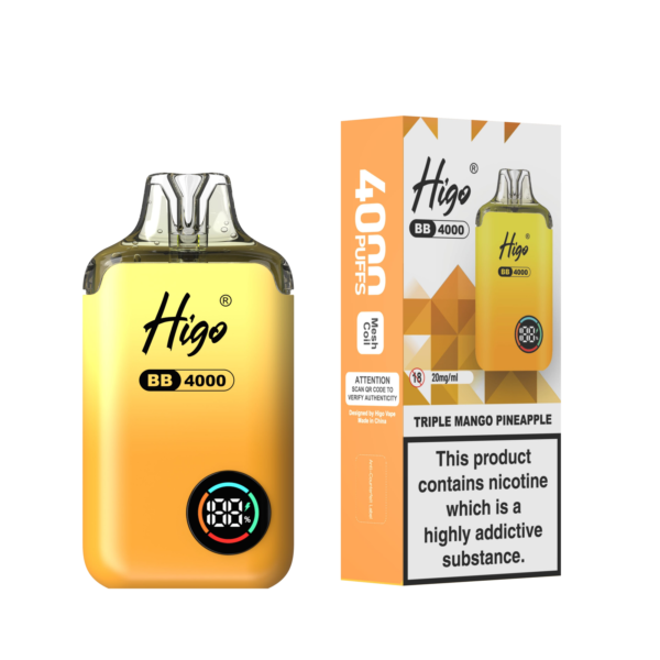 Higo BB 4000 prefilled pod kit in Triple Mango Pineapple flavour