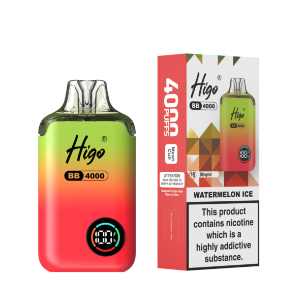 Higo BB 4000 Pod Kit - Watermelon Ice Higo BB 4000 prefilled pod kit in Watermelon Ice flavour