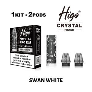Higo Crystal Pro refillable pod kit in Swan White colour