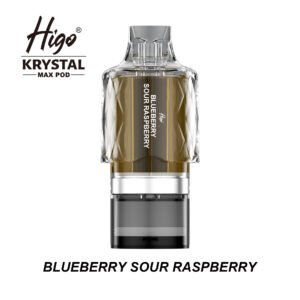 Higo Krystal Max 7500 Pod - Blueberry Sour Raspberry Higo Krystal Max 7500 replacement pod in Blueberry Sour Raspberry flavour - 2ml prefilled pod with 10ml refill container, 20mg nic salt e-liquid, UK TPD compliant