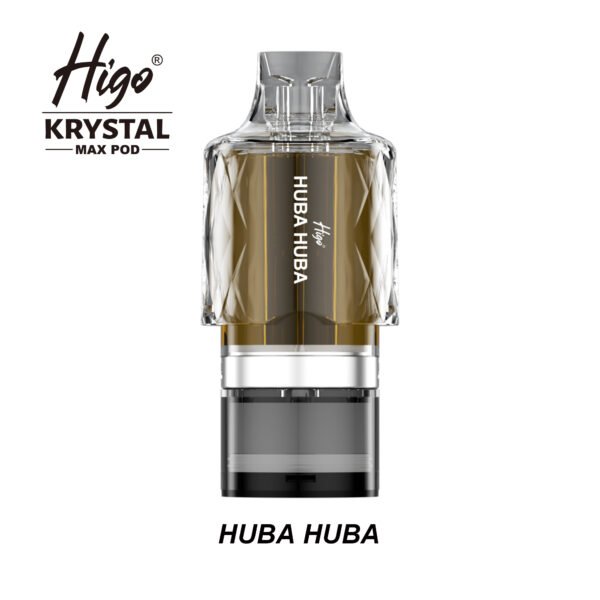 Higo Krystal Max 7500 Pod - Huba Huba Higo Krystal Max 7500 replacement pod in Huba Huba flavour - 2ml prefilled pod with 10ml refill container, 20mg nic salt e-liquid, UK TPD compliant