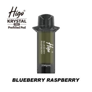 Higo Krystal Pro 600 Pod - Blueberry Raspberry Higo Krystal Pro 600 replacement pod in Blueberry Raspberry flavour - 2ml prefilled pod, 20mg nic salt e-liquid, UK TPD compliant