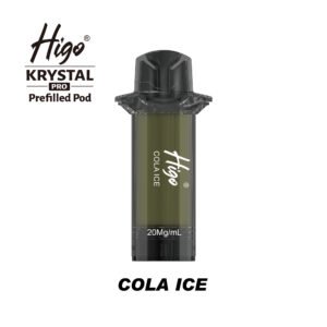 Higo Krystal Pro 600 Pod - Cola Ice Higo Krystal Pro 600 replacement pod in Cola Ice flavour - 2ml prefilled pod, 20mg nic salt e-liquid, UK TPD compliant