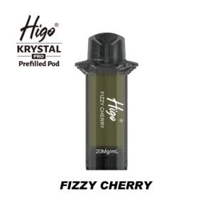 Higo Krystal Pro 600 Pod - Fizzy Cherry Higo Krystal Pro 600 replacement pod in Fizzy Cherry flavour - 2ml prefilled pod, 20mg nic salt e-liquid, UK TPD compliant