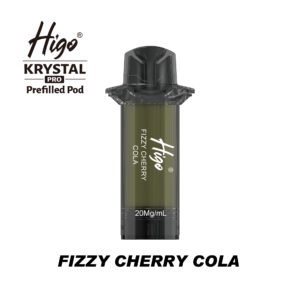 Higo Krystal Pro 600 Pod - Fizzy Cherry Cola Higo Krystal Pro 600 replacement pod in Fizzy Cherry Cola flavour - 2ml prefilled pod, 20mg nic salt e-liquid, UK TPD compliant